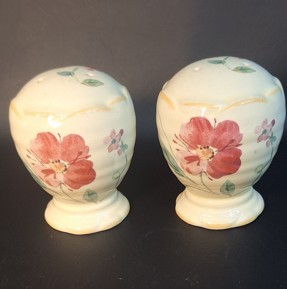 Phaftgraff Salt and Pepper Shakers. Silk Rose Pattern.